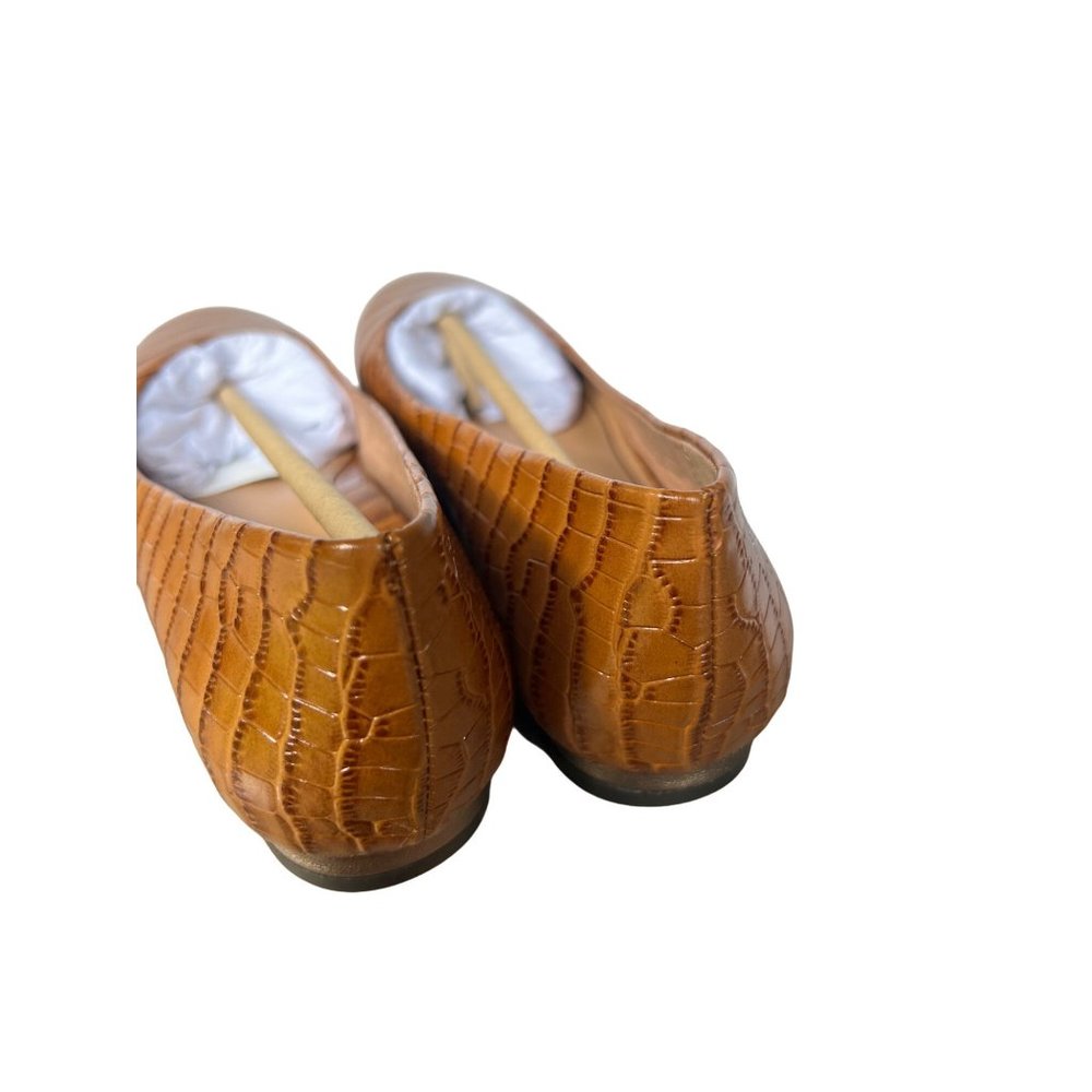 Vionic Brown Croc Embossed Hannah Leather Ballet Flat Brand New 6.5 - Picture 5 of 9